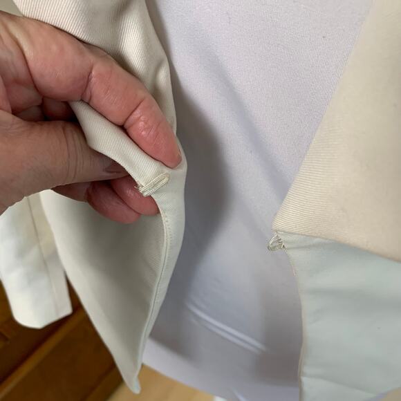 Vintage Size S Peplum Harriet Blazer Jacket White Black Collar Work Evening Twee - Picture 6 of 12